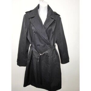 Guess black double breasted belted trench coat. Size medium
